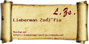 Lieberman Zsófia névjegykártya